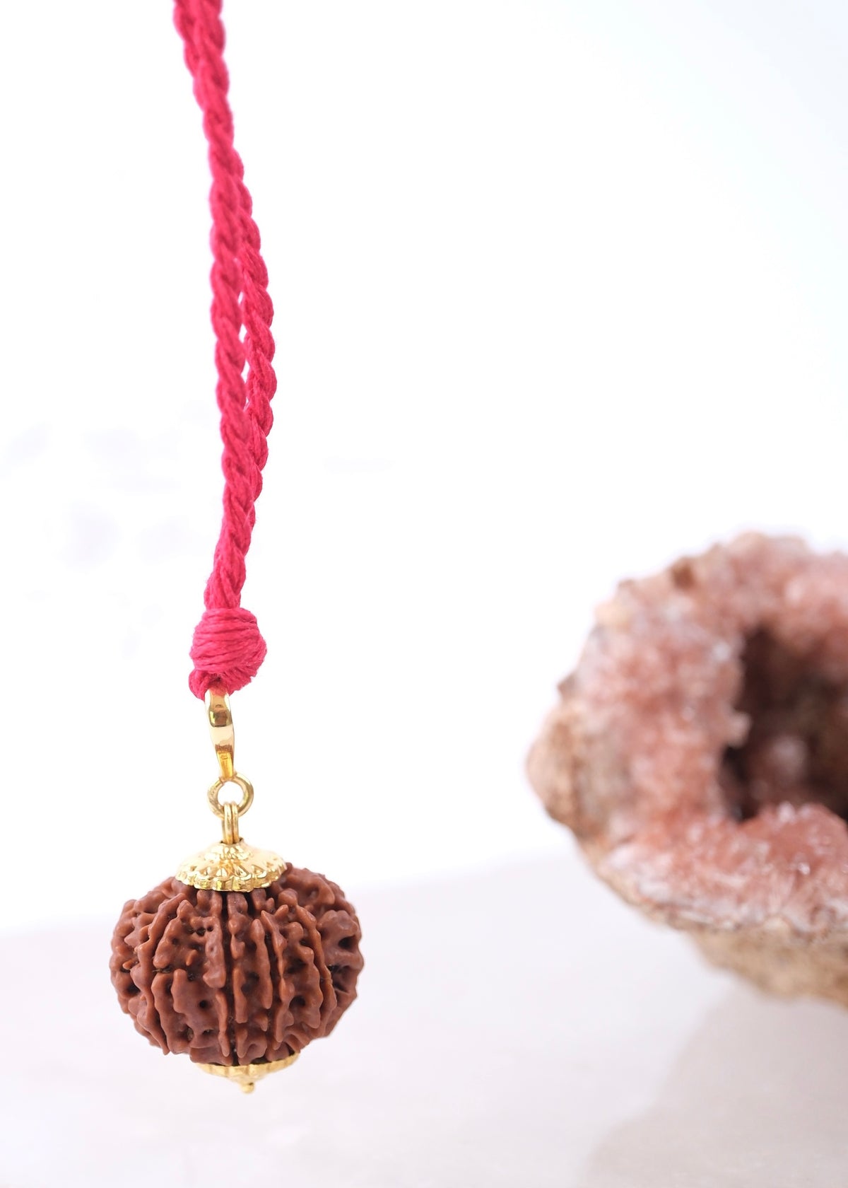 10 Mukhi 18k Gold Collectors Nepal Rudraksha Pendant | VISHNU Abundance & Victory