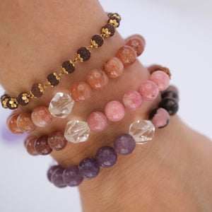 KARUNA Heary of Grace & Compassion | Thulite, Strawberry Quartz bracelet