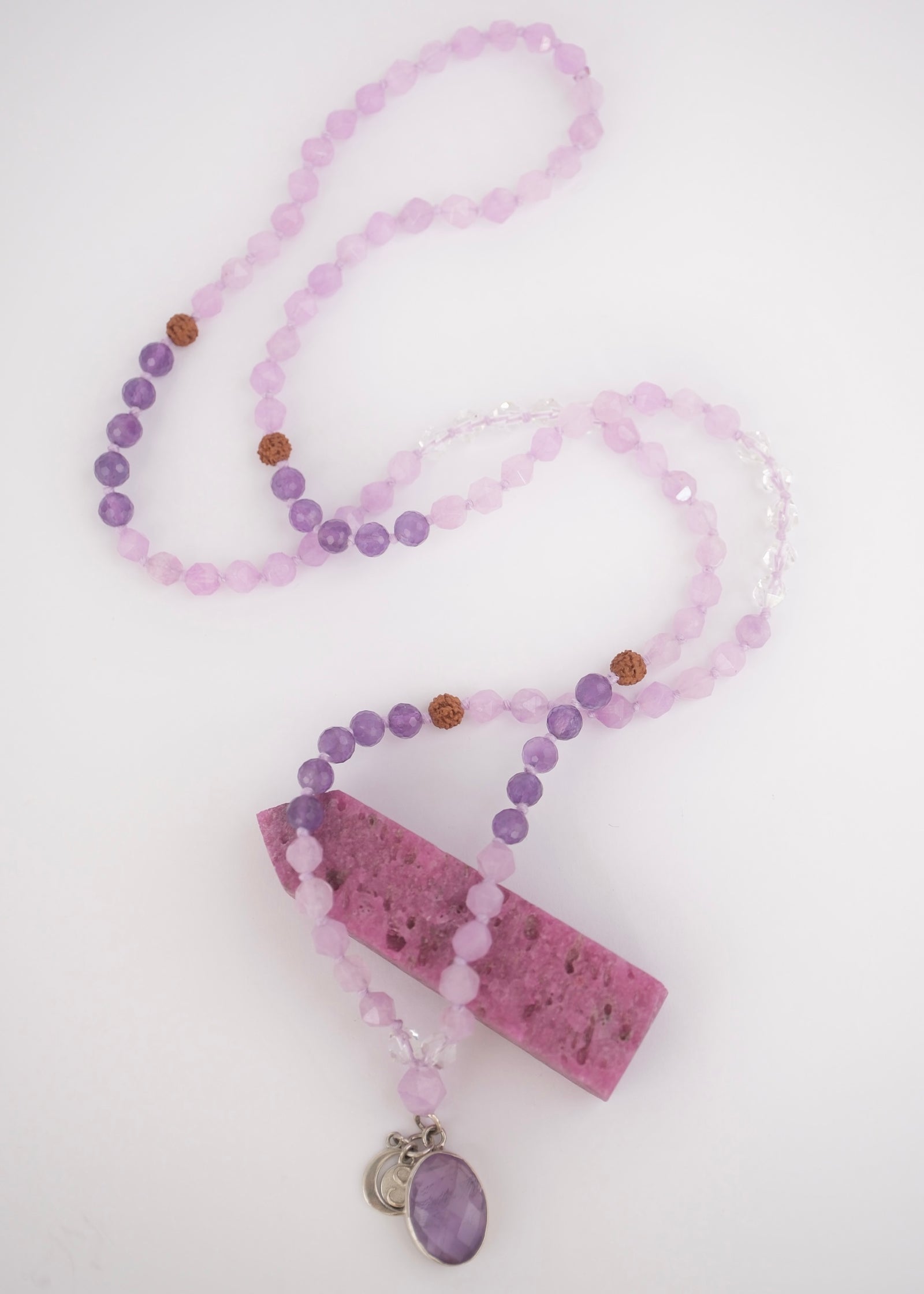 GODDESS of Light | Lavender Amethyst Herkimer Quartz Mala