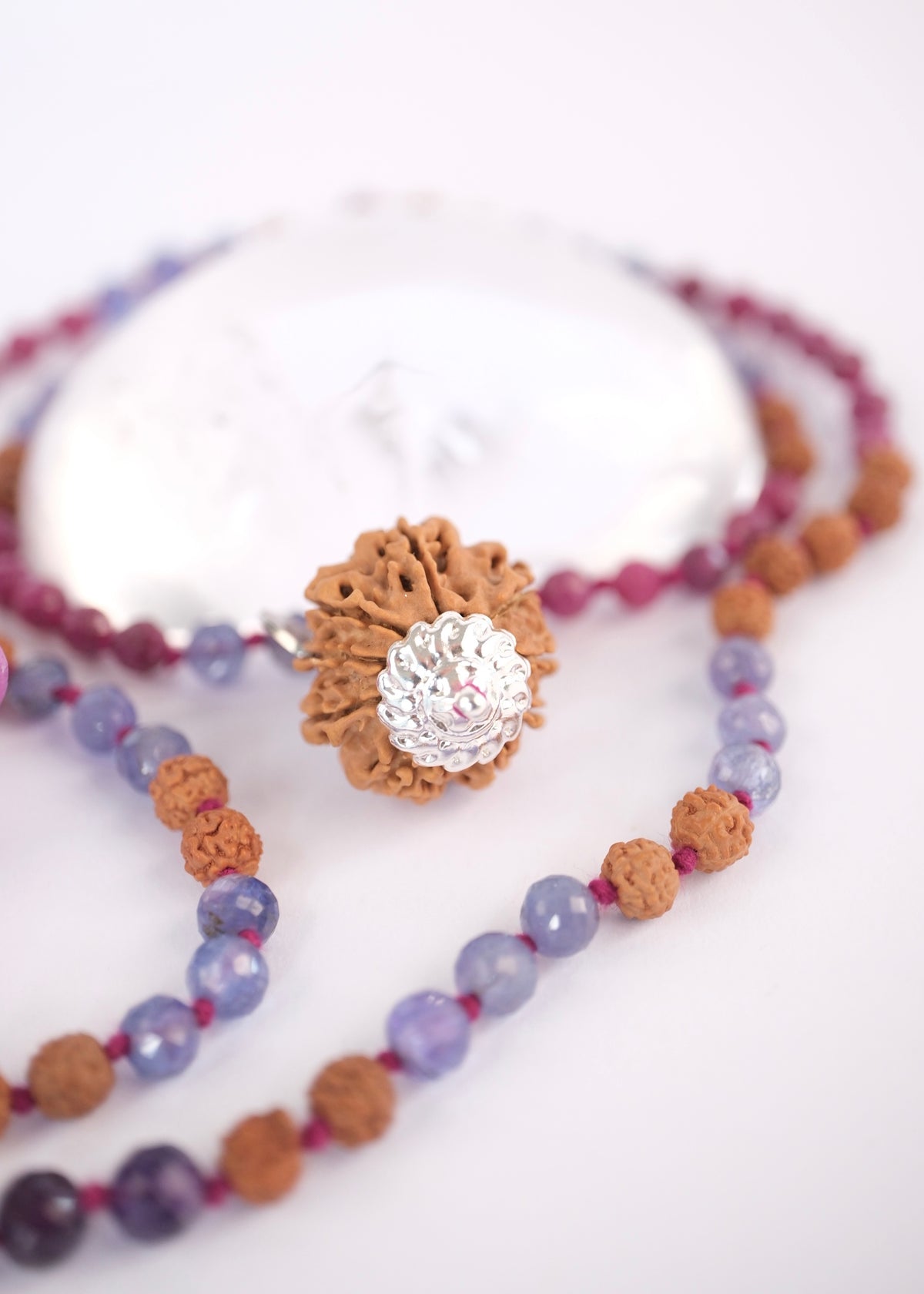 9 Mukhi Rudraksha with Silver caps