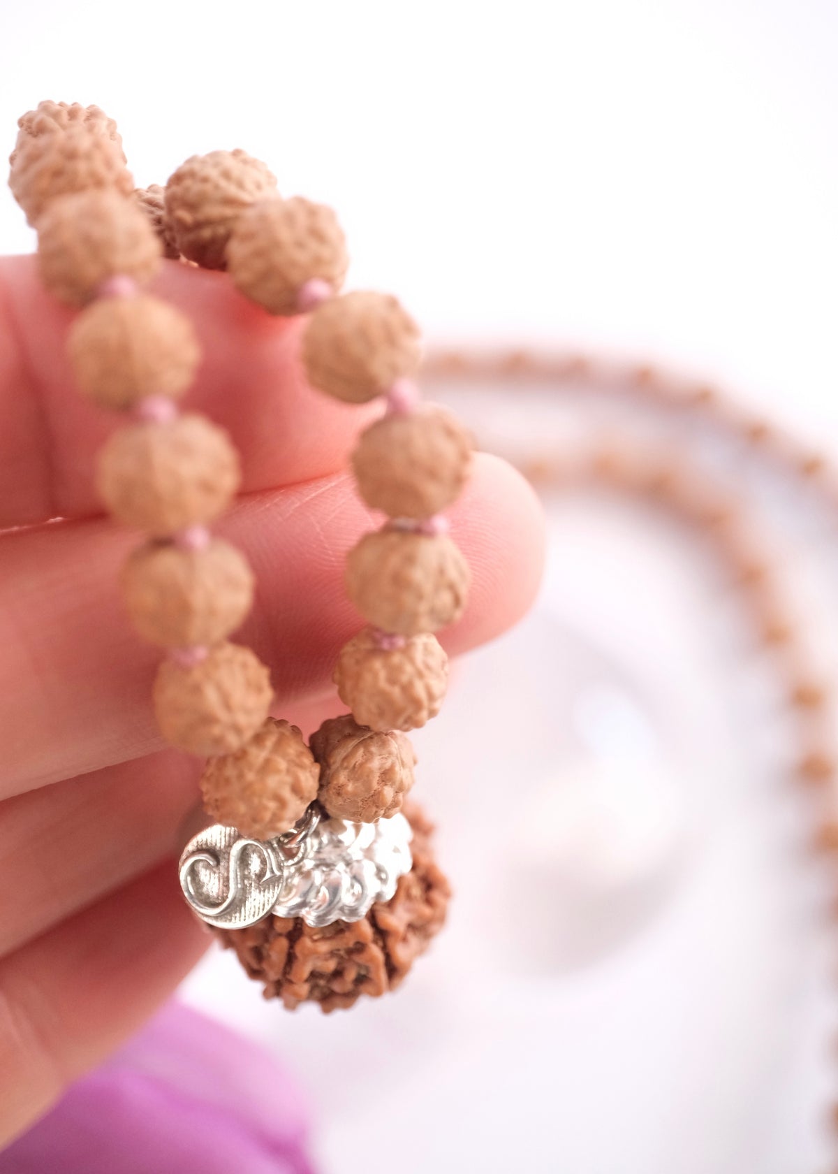 MAHALAKSHMI ‘The Goddess of Abundance' Japa Mala | Nepal 7 Mukhi Rudraksha Guru bead
