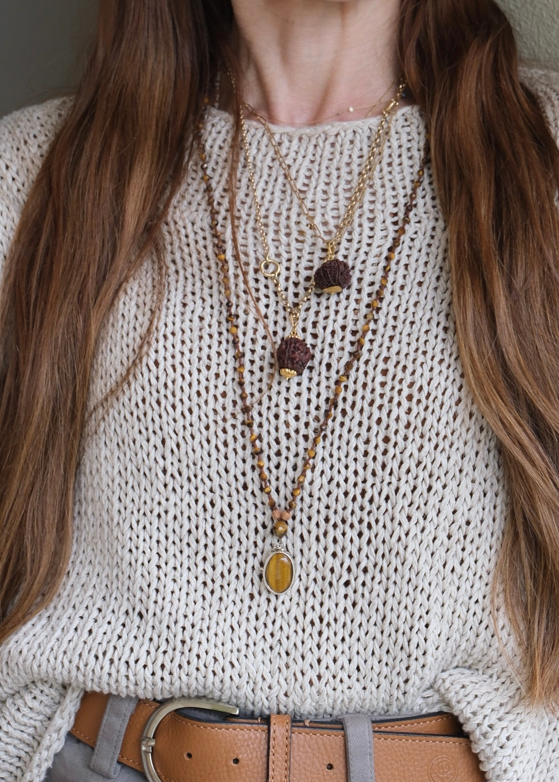 HIRANYA 'The Solar Clarity' Mala | Tigers Eye & Rudraksha