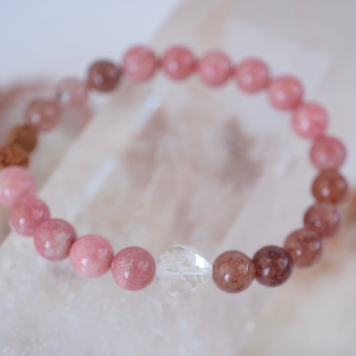 KARUNA Heary of Grace & Compassion | Thulite, Strawberry Quartz bracelet