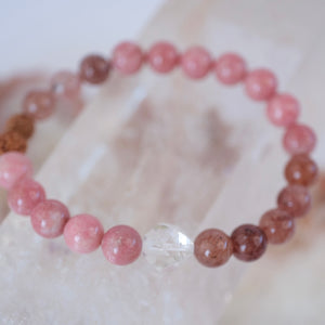 KARUNA Heary of Grace & Compassion | Thulite, Strawberry Quartz bracelet