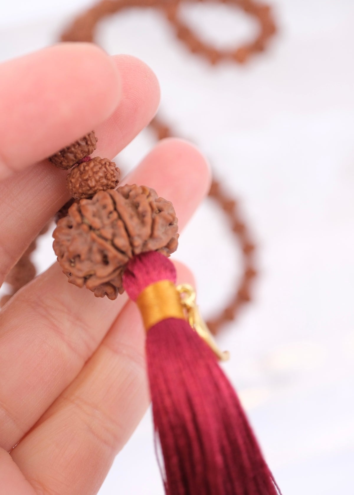 TEMPLE Collection GANAPATI Riddhi Siddhi Mala | Nepal 8 Mukhi Guru bead with 108 Premium Indonesian 8 Mukhi Rudraksha