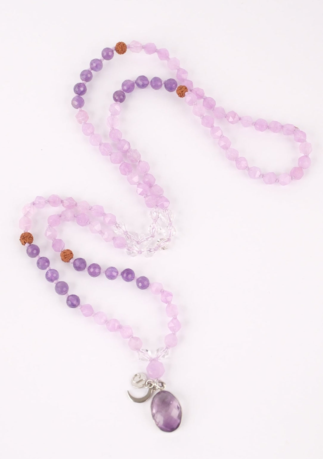 GODDESS of Light | Lavender Amethyst Herkimer Quartz Mala