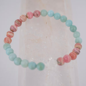 ANAND LOKA Plane of Bliss | Larimar, Rhodochrosite Bracelet