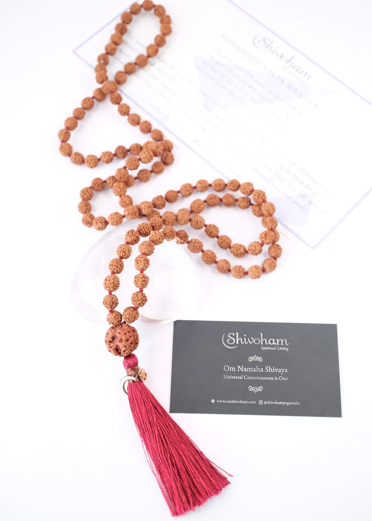 ADI Original Trinity Mala | Large Rudraksha with Nepal 3 Mukhi Guru bead. Meditation Mala