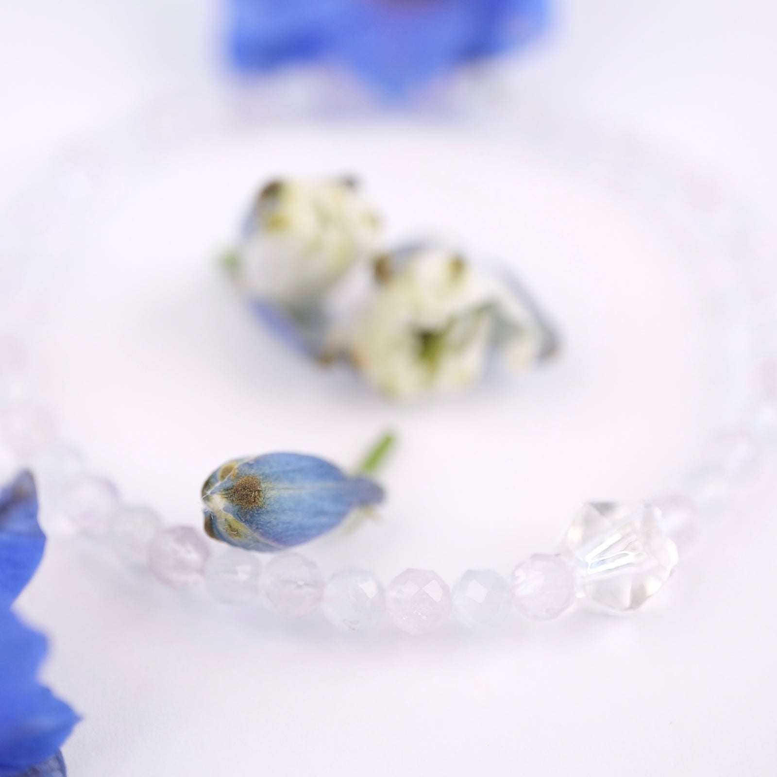 SARASWATI Flowing Grace | Lavender Amethyst, Aquamarine & Herkimer Diamond Bracelet