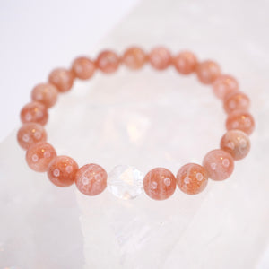 SURYA Blessings | 10mm Sunstone, Herkimer Quartz bracelet