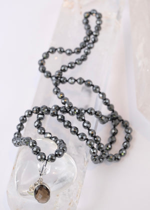 BHISHMA JI Great Knowledge Mala | Hematite & Smoky Quartz