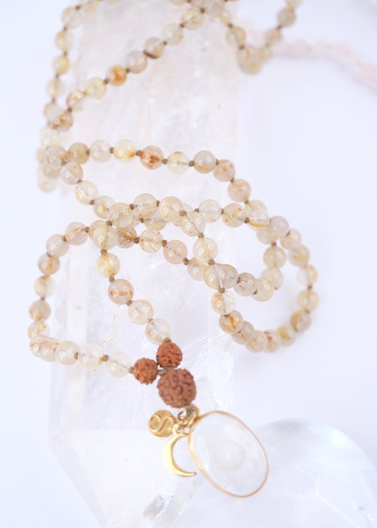 Blessing for the Healer | Gold in Quartz, Sri Yantra Pendant