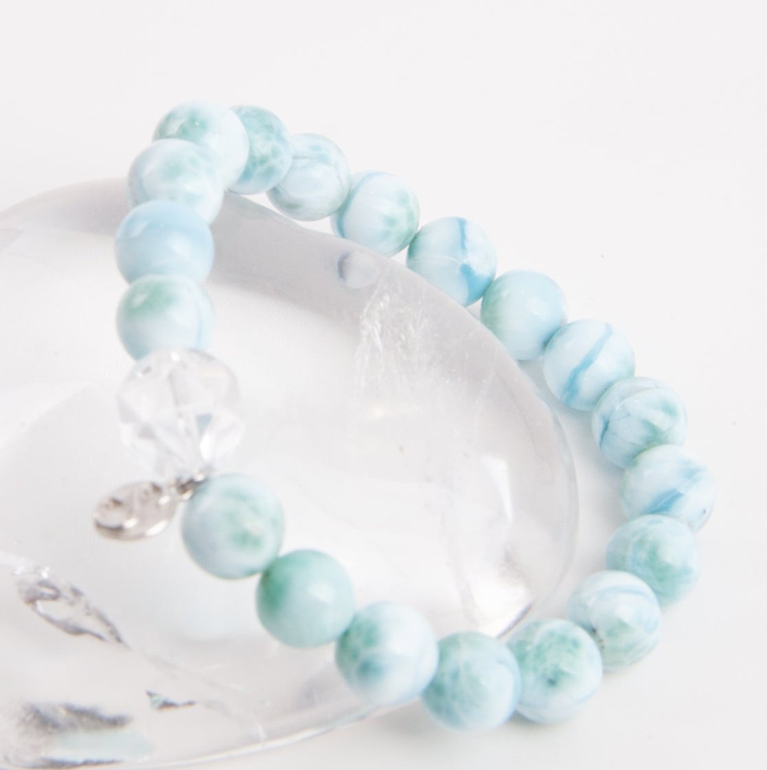 LIGHT OF TRUTH Larimar &amp; Herkimer Bracelet