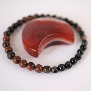 PURPOSE Mens Mala Bracelet | Mahogany Obsidian & Onyx