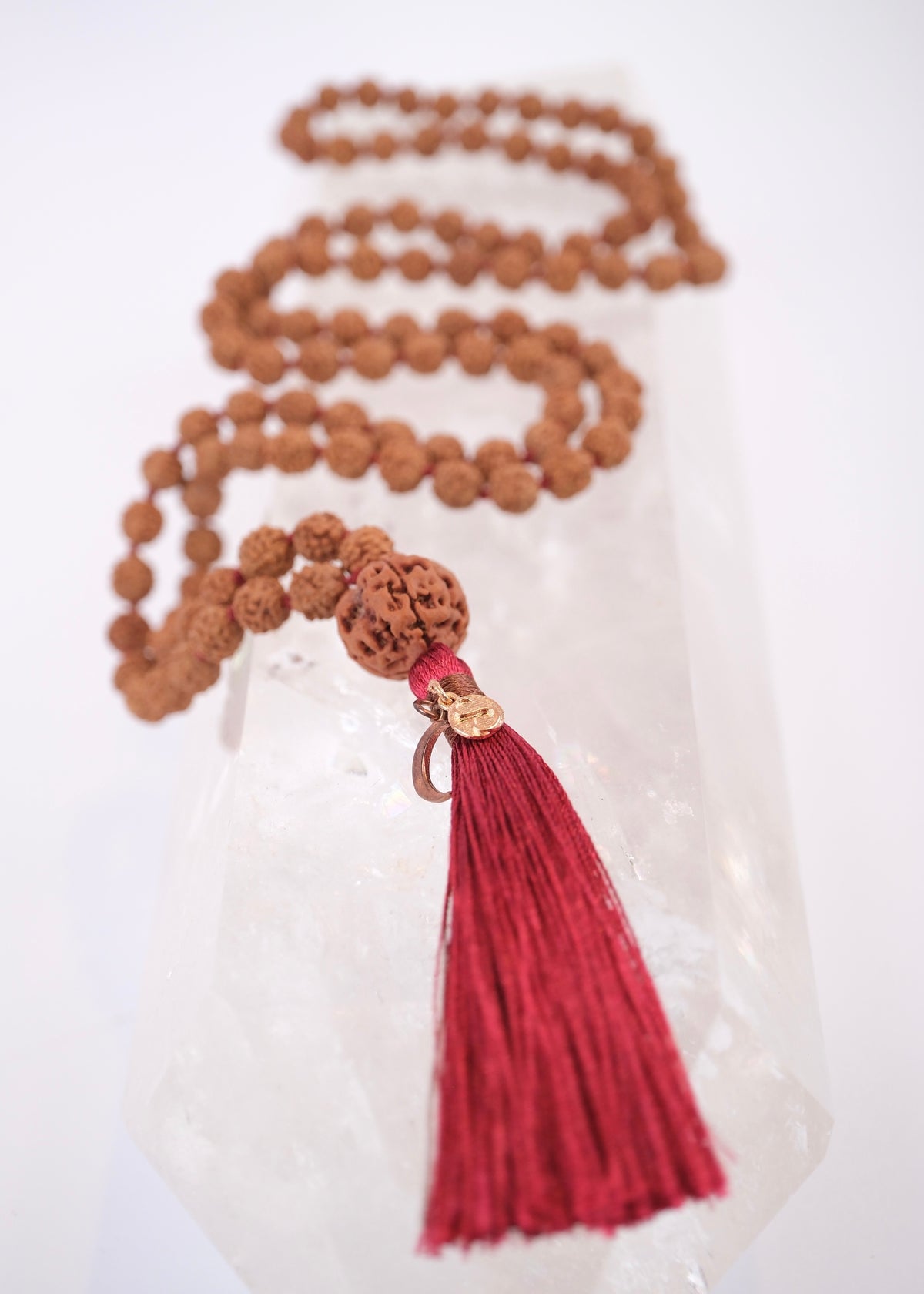 ADI Original Trinity Mala | Large Rudraksha with Nepal 3 Mukhi Guru bead. Meditation Mala