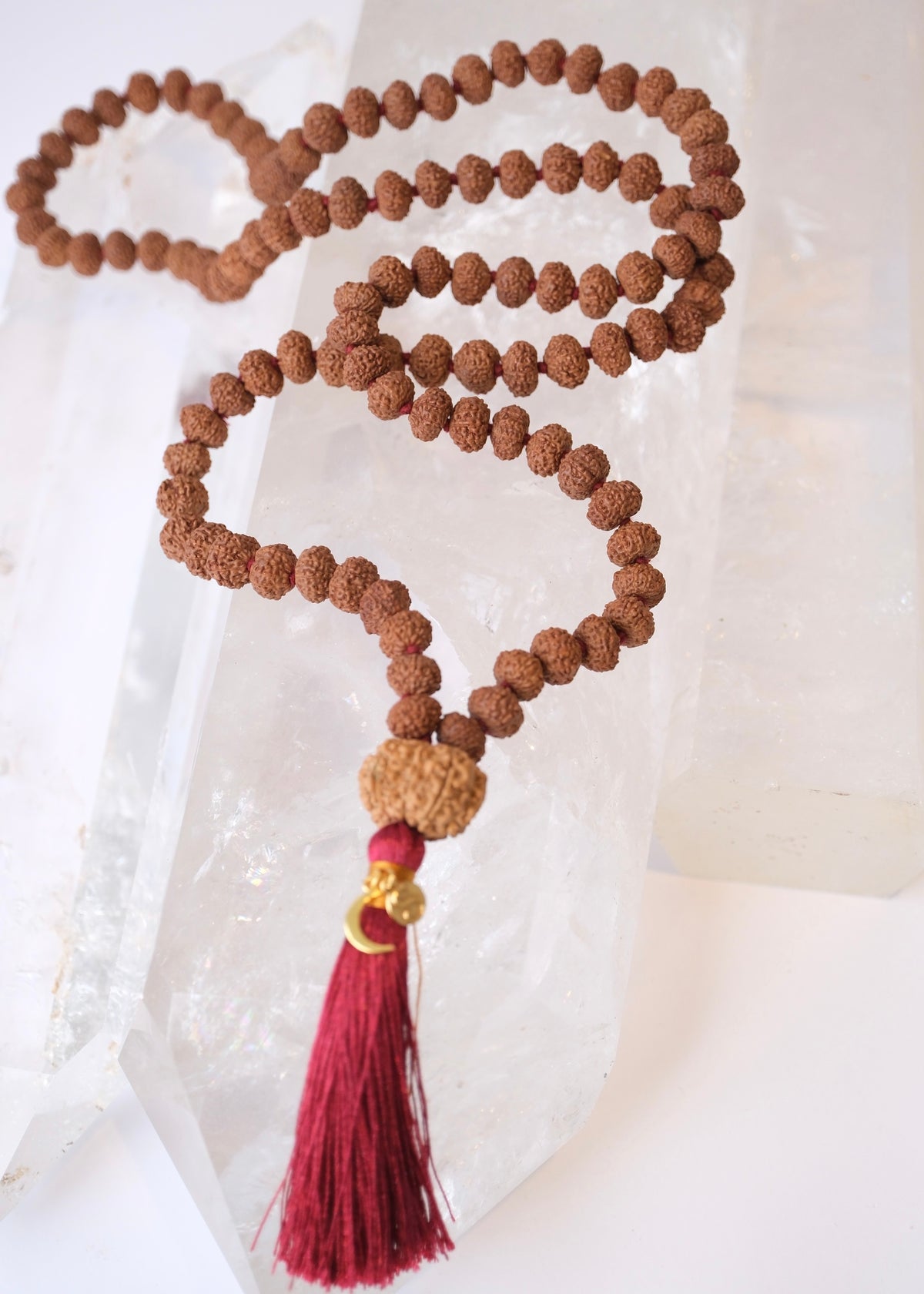 TEMPLE Collection: VISHNU Mala | Nepal 10 Mukhi Guru bead with 108 Indonesian 10 Mukhi Rudraksha