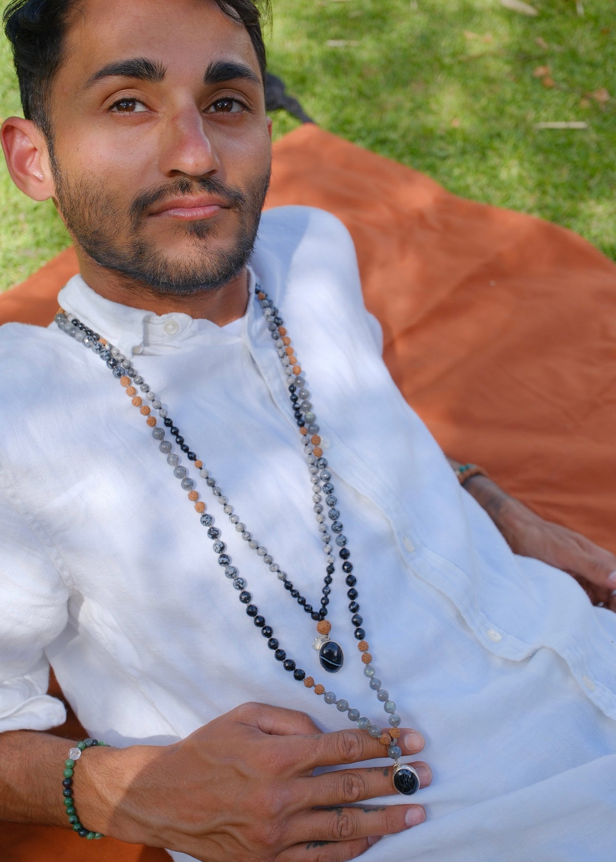 ADI YOGI Mala | Purpose & Protection | Map Stone, Onyx, Rudraksha