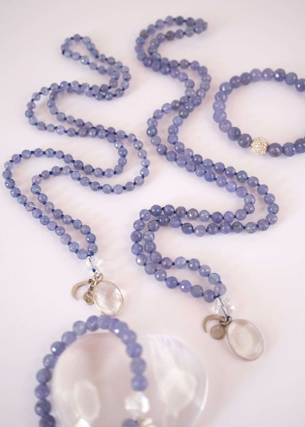 KASHI Awakened Mala | Tanzanite & Himalayan Quartz | Shiva Consciousness