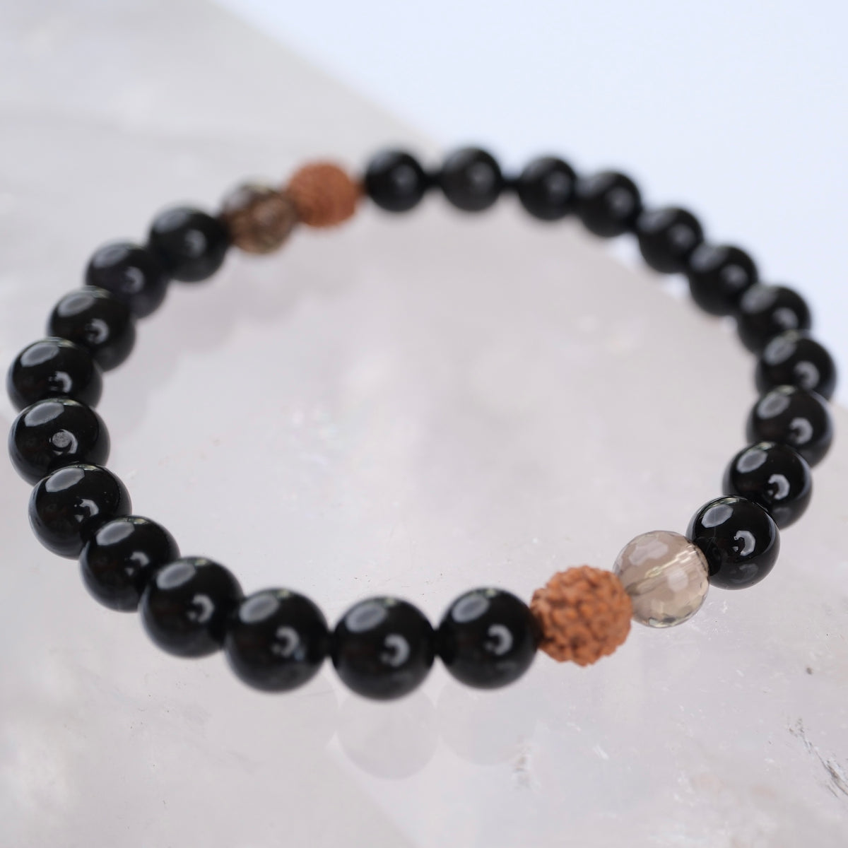 INNER AWAKENING |, Obsidian, Smoky Quartz, Rudraksha