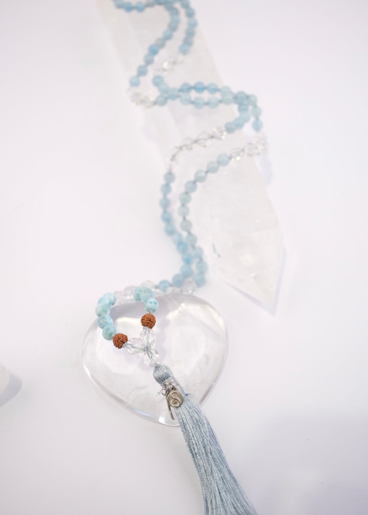 LIGHT UP Mala with Aquamarine and Larimar