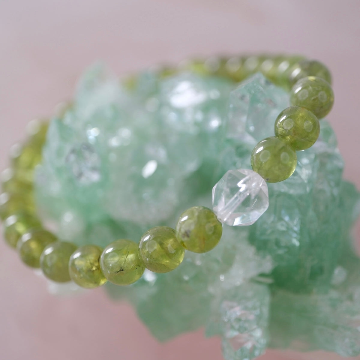 NECTRAR Peridot and Herkimer Bracelet