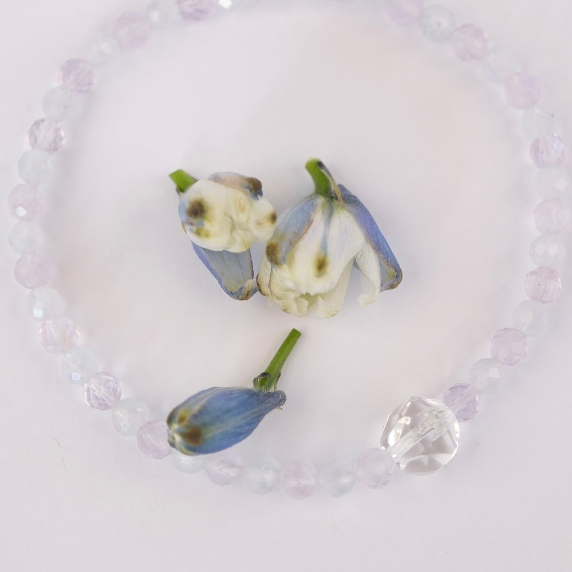 SARASWATI Flowing Grace | Lavender Amethyst, Aquamarine & Herkimer Diamond Bracelet