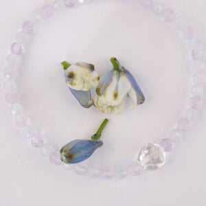 SARASWATI Flowing Grace | Lavender Amethyst, Aquamarine & Herkimer Diamond Bracelet