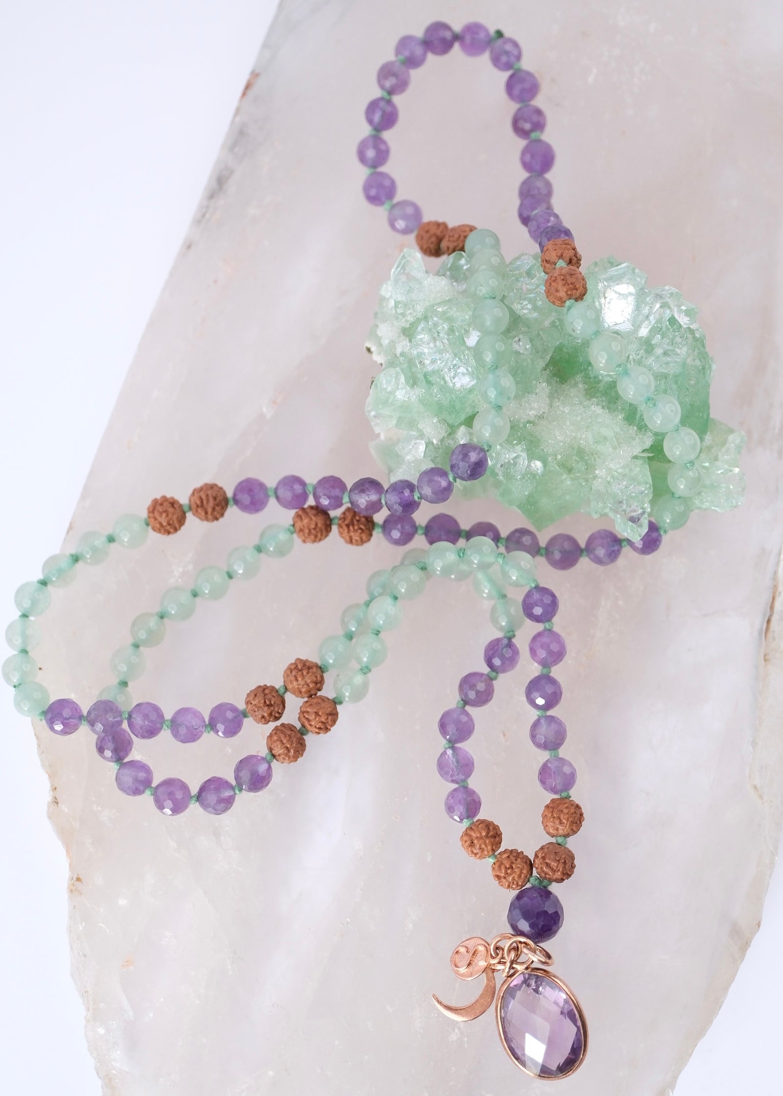 ANAHATA Spiritual Heart | Aventurine, Amethyst, Rudraksha Mala