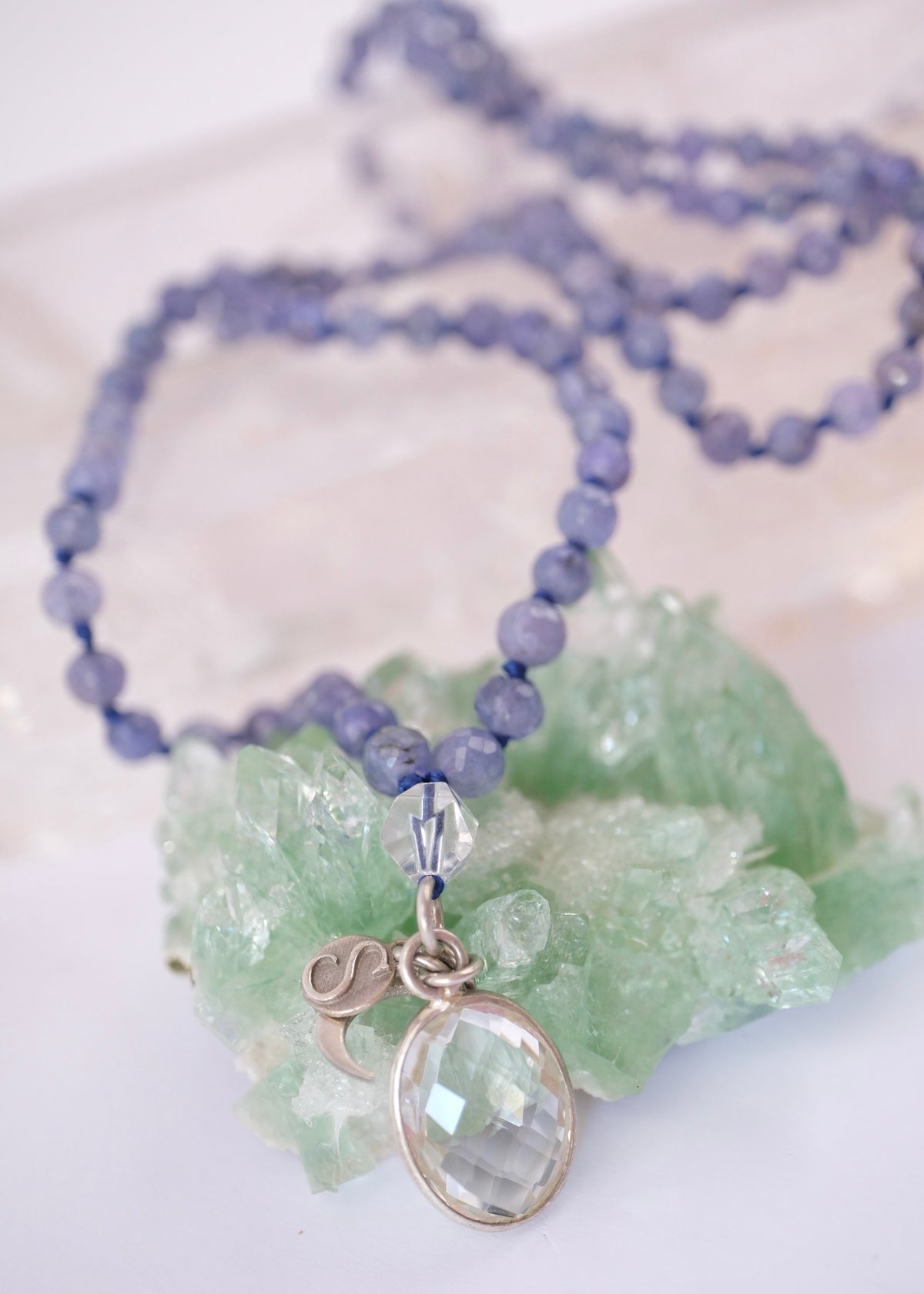 KASHI Awakened Mala | Tanzanite &amp; Himalayan Quartz | Shiva Consciousness