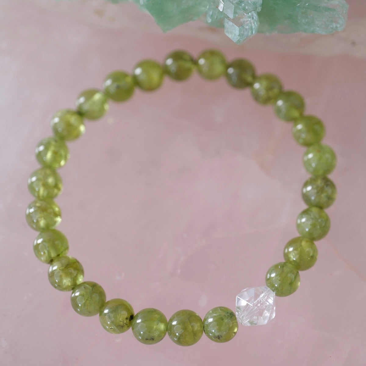 NECTRAR Peridot and Herkimer Bracelet