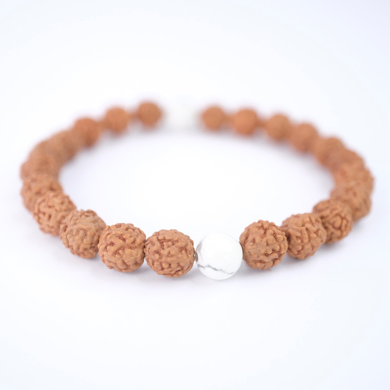 SHANTI Men’s Bracelet ‘Peace’ | Howlite, Rudraksha