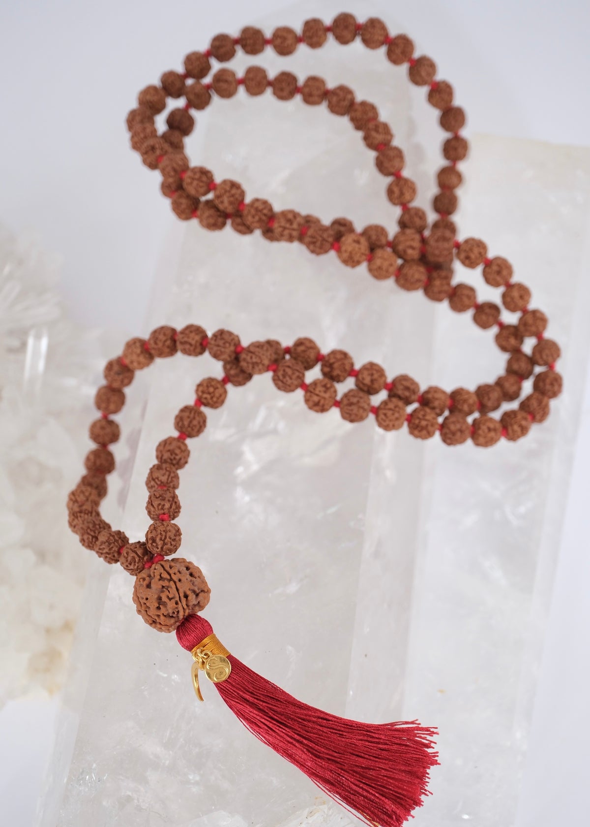 TEMPLE Collection: MAHADEV | NEPAL 5 Mukhi Guru bead, large 10mm premium Rudraksha Mala