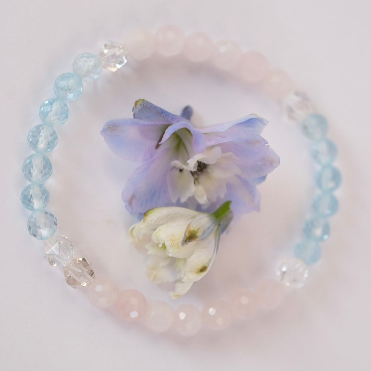 ARDHANARI Destined Union| Rose Quartz, Topaz, Herkimer Women’s bracelet