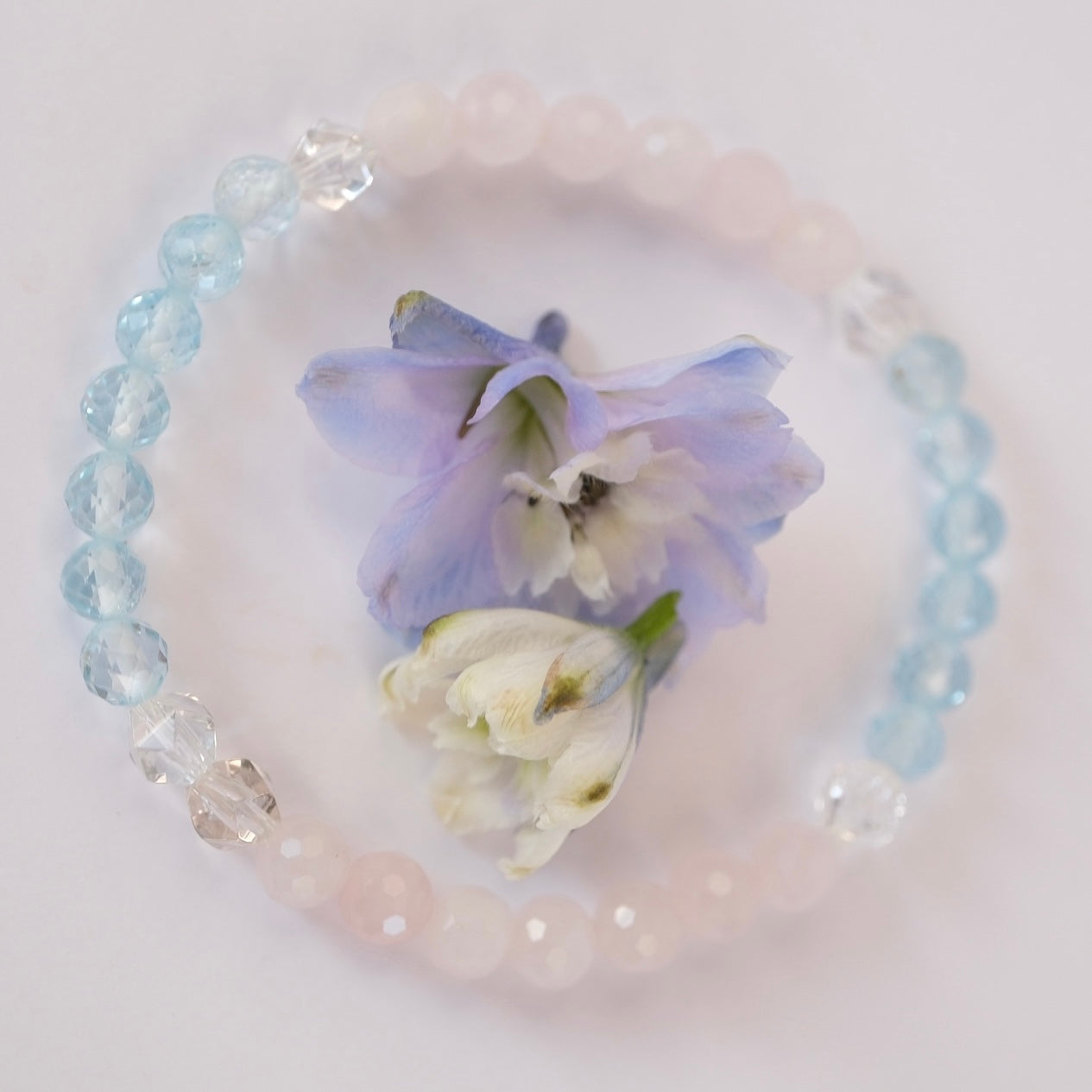 ARDHANARI Destined Union| Rose Quartz, Topaz, Herkimer Women’s bracelet
