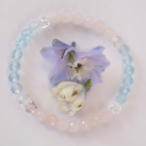ARDHANARI Destined Union| Rose Quartz, Topaz, Herkimer Women’s bracelet
