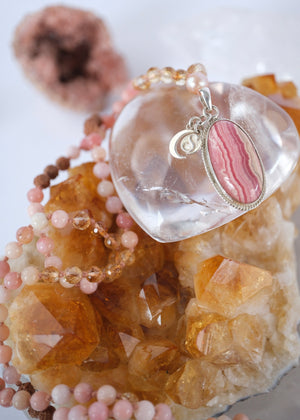 ATMA PREMA ‘The Sacred Self Love’ Mala | Rhodochrosite, Citrine, Pink Opal