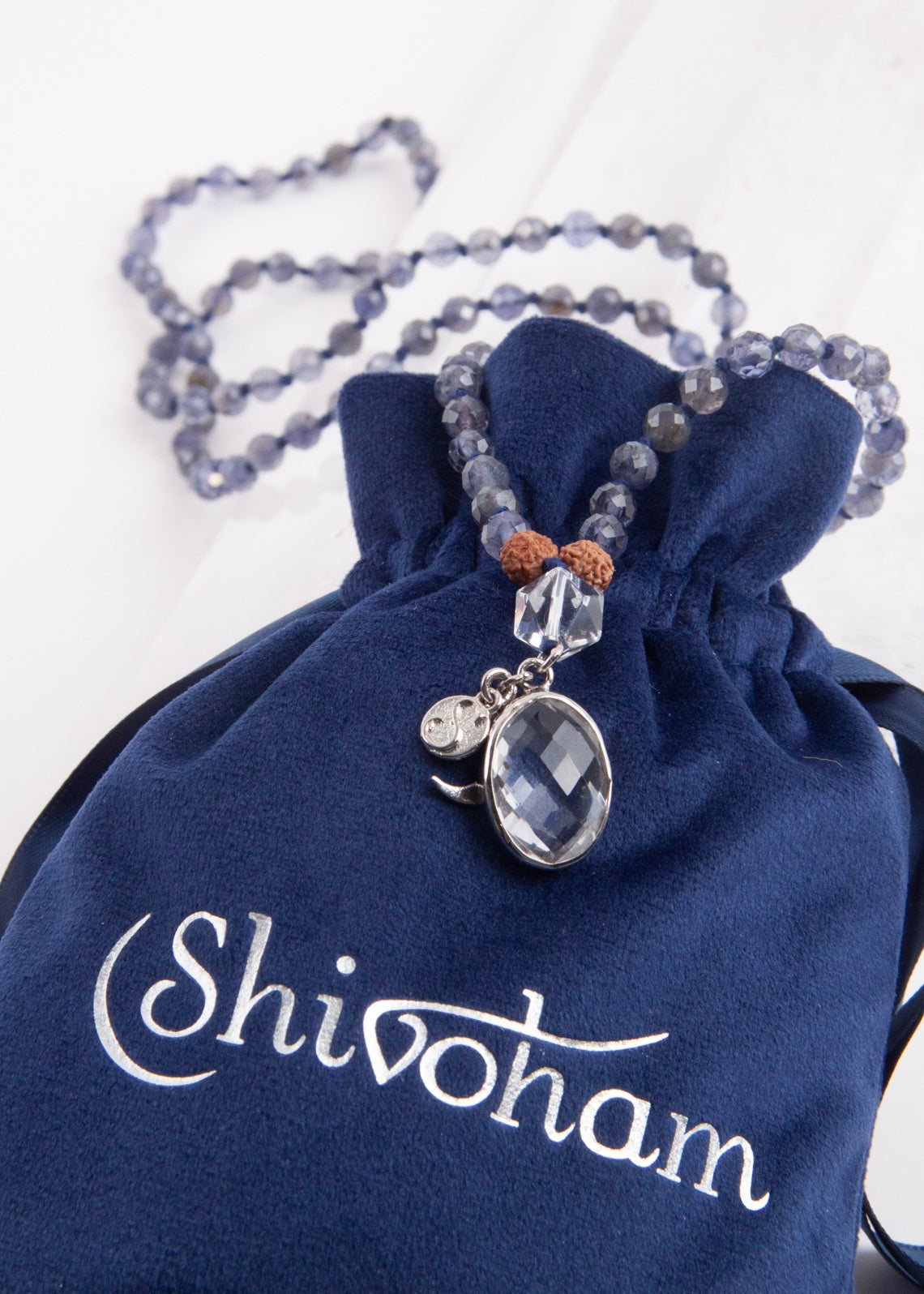 SHAMAN&#39;S Mala | Iolite, Himalayan Quartz, Herkimer, Rudraksha