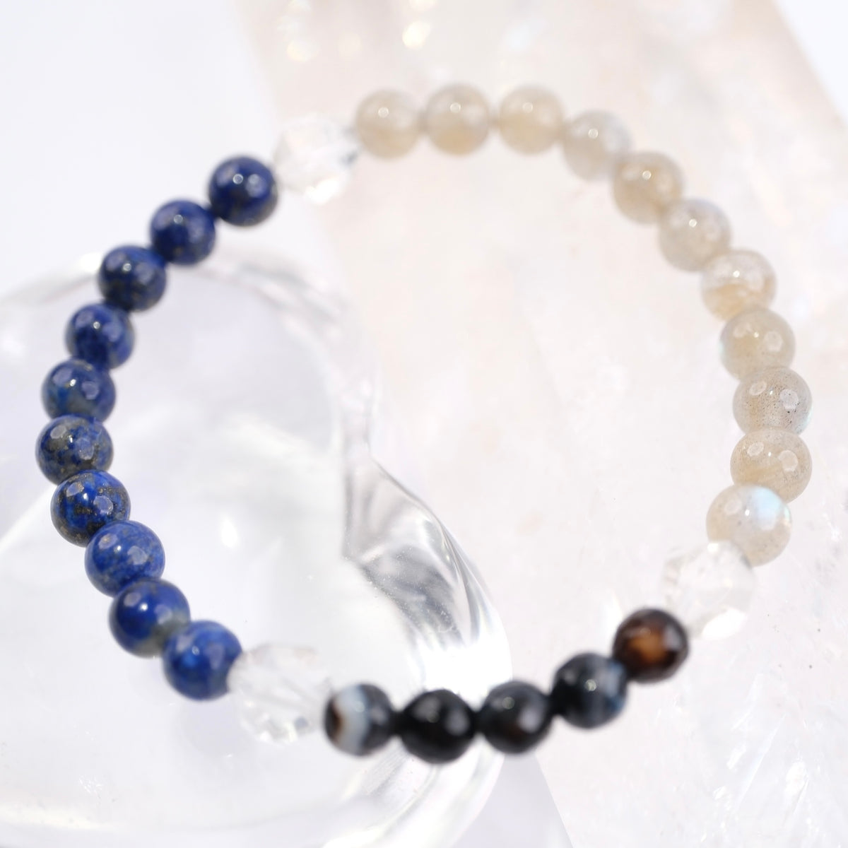 TEJASA Radiant Energy  | Labradorite, Lapis Lazuli, Faceted Black Onyx