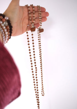 Sterling silver capped seven mukhi rudraksha