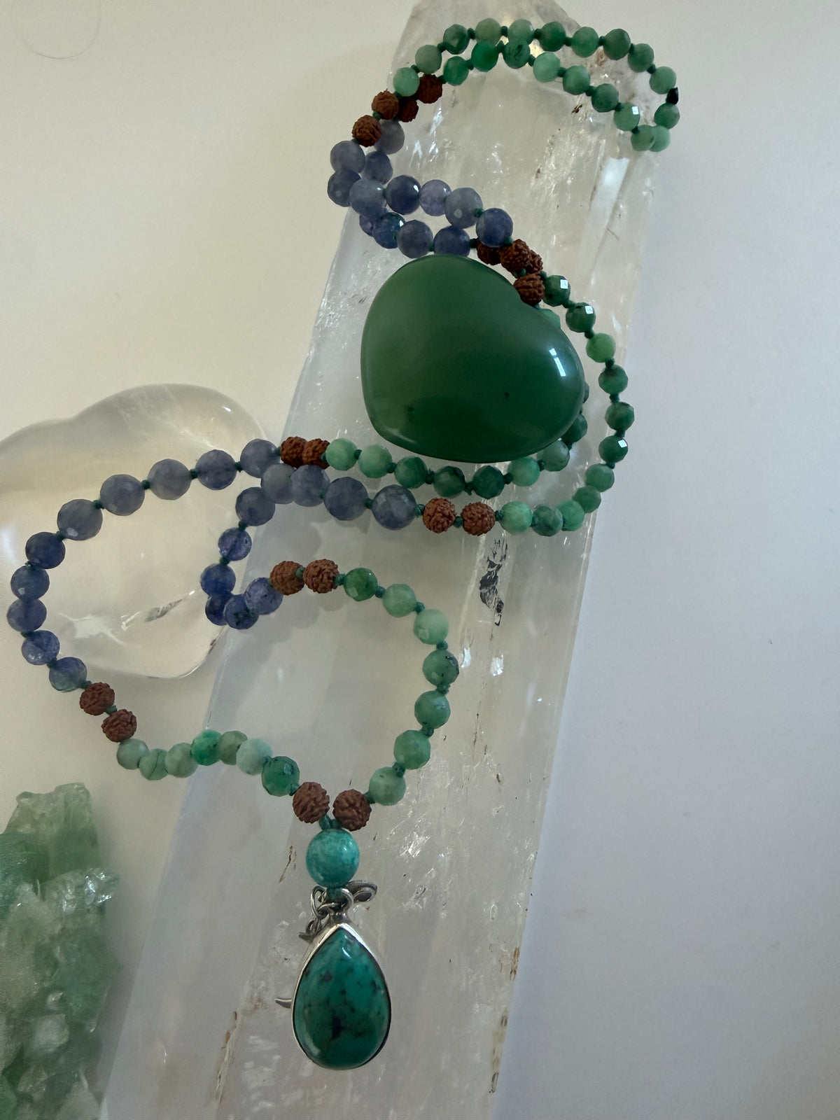 Totally amazing turquoise, emerald and tanzanite Mala