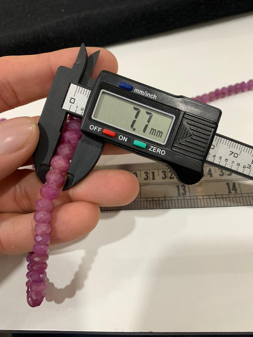 Ruby gemstone strand measurement