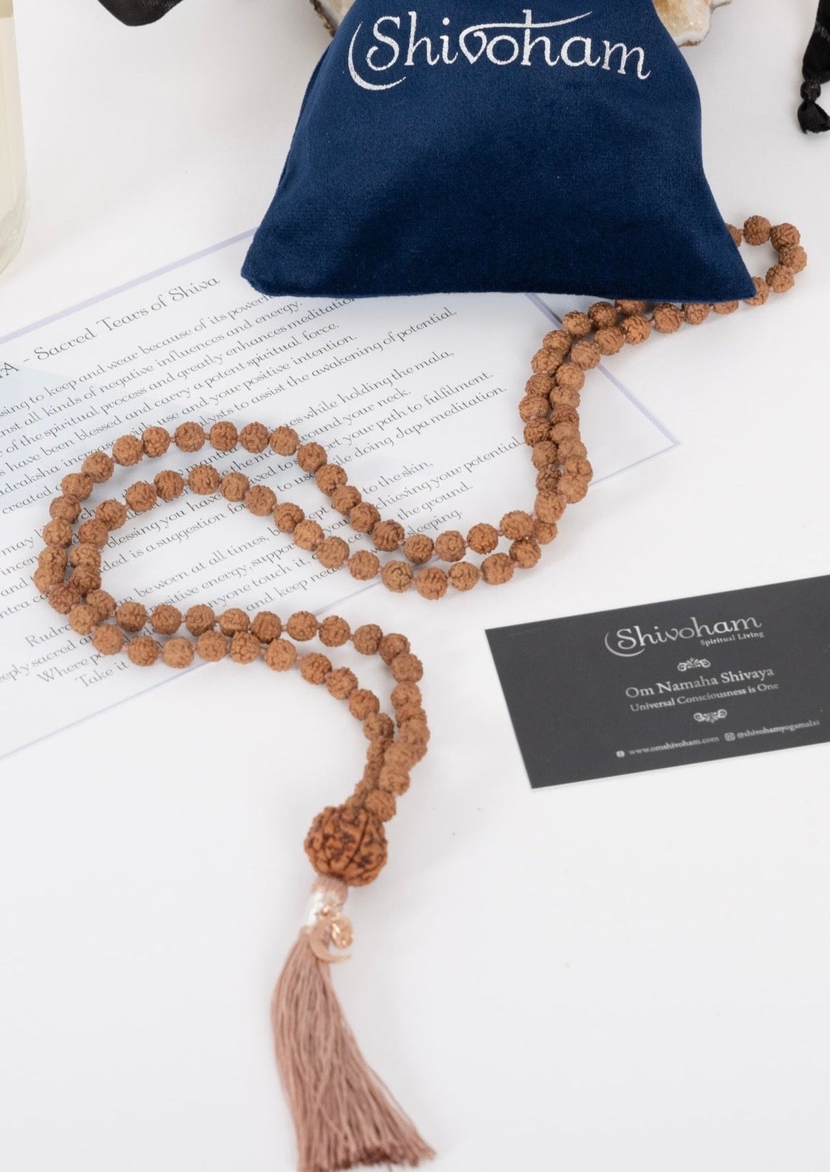 HARMONY Meditation Mala | 5 Mukhi Rudraksha Guru Bead