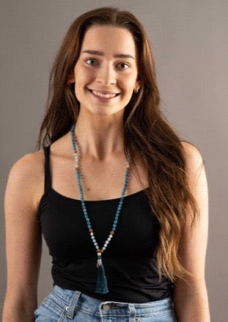 GANGA Flow into Rebirth Mala | Apatite & Aquamarine