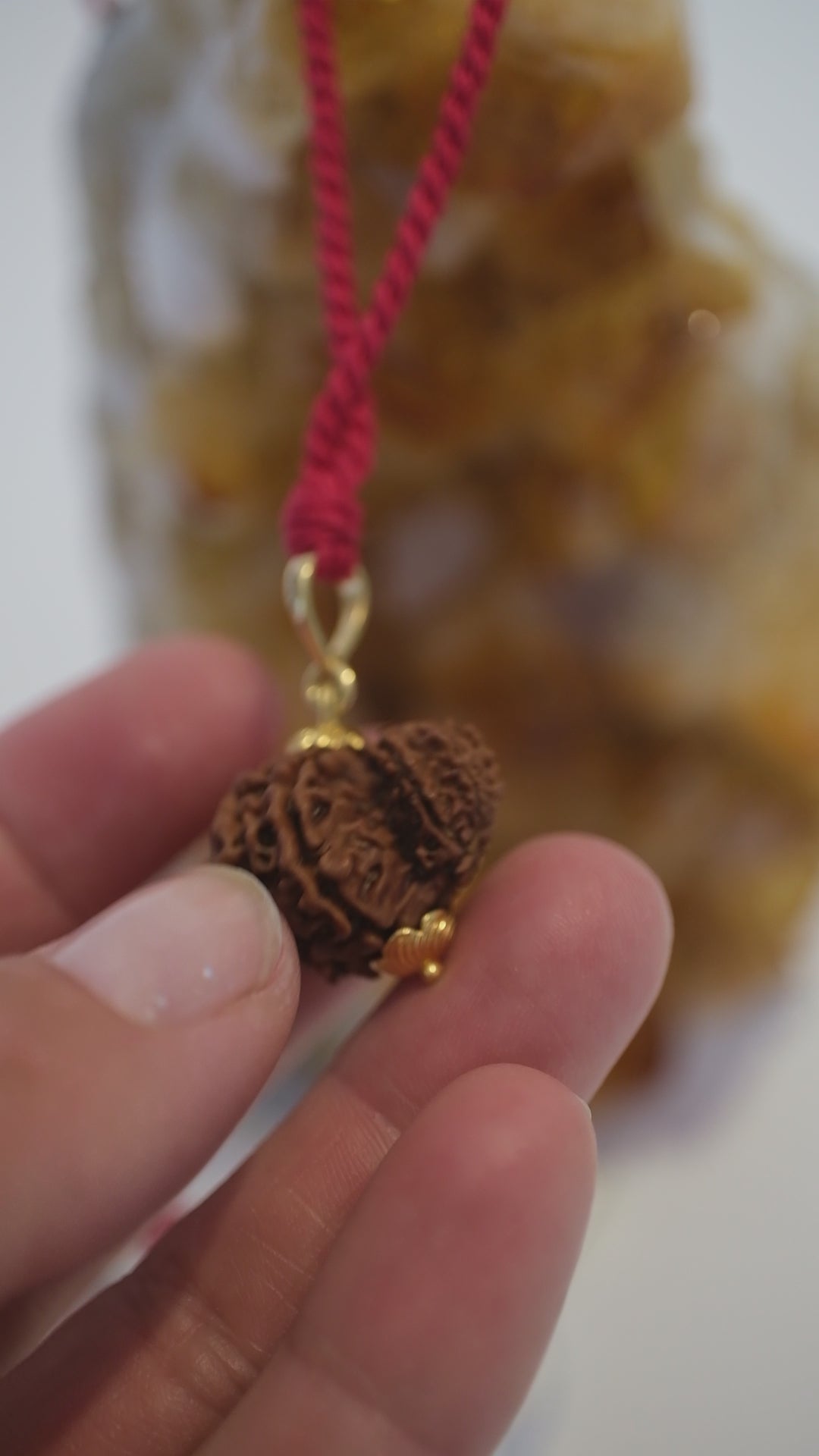 Garbh Gauri Rudraksha 18k Gold pendant | Rare Collectors Nepal bead