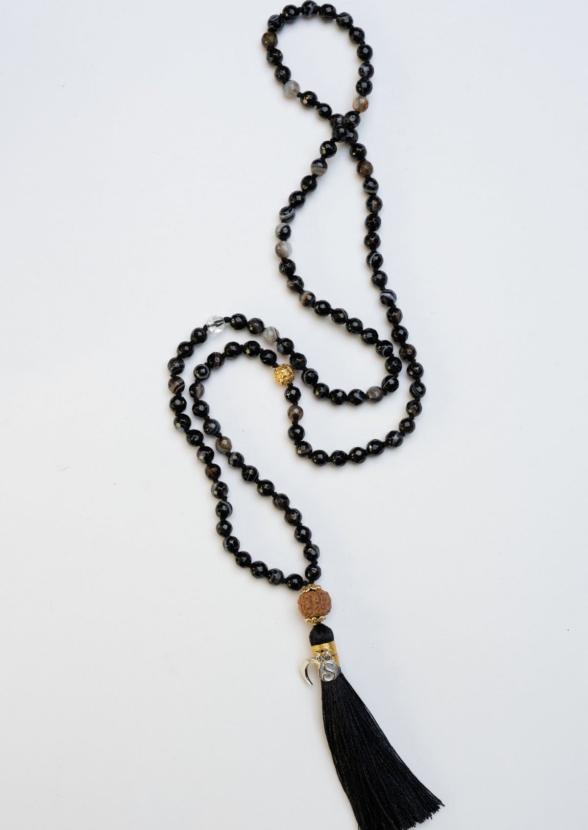 VEDA Wisdom Mala | Faceted Onyx