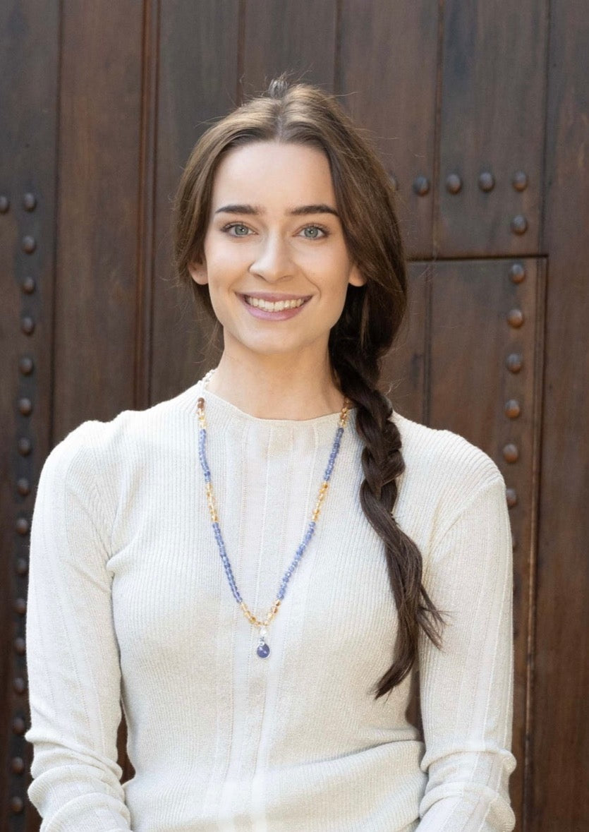 Bhaskaraya Mala | Tanzanite 18k White Gold, Citrine, Herkimer Diamonds