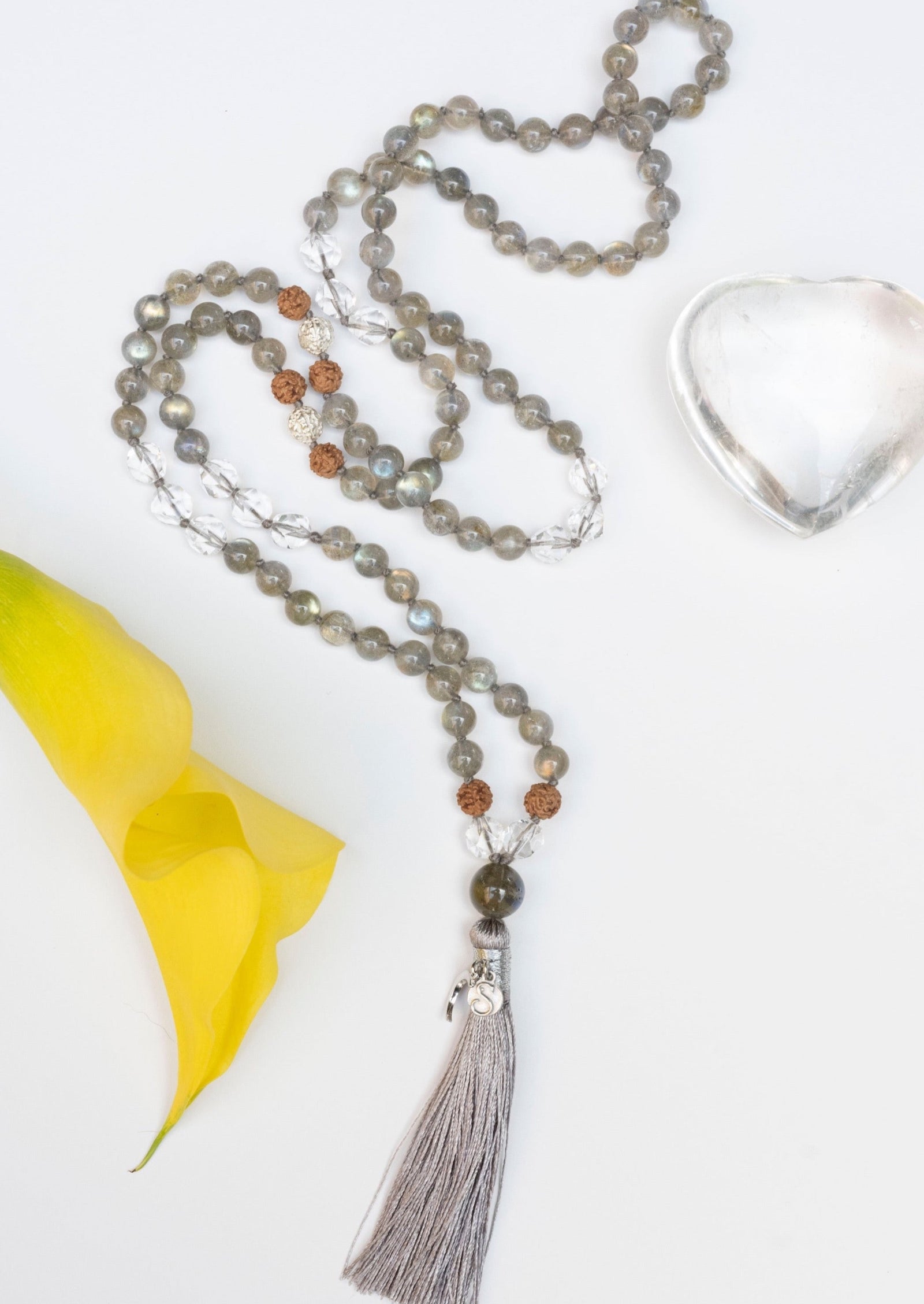 STAR SEED Mala | Labradorite, Herkimer, Silver, Rudraksha | Made for Visionaries