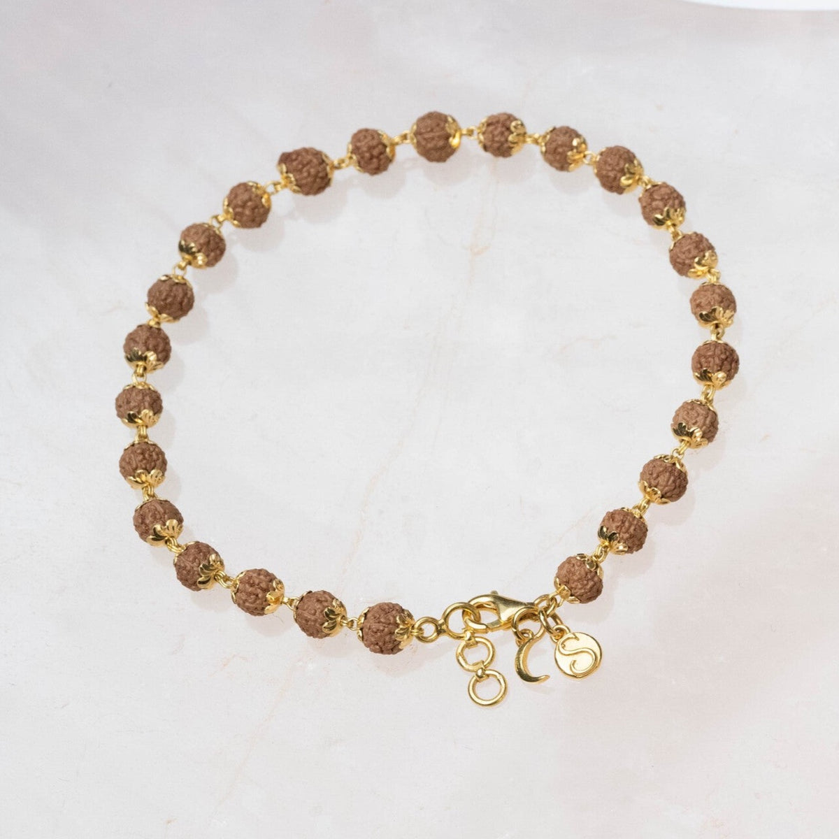 SATYAM SHIVAM SUNDARAM Rudraksha Gold Bracelet | 18k Yellow Gold