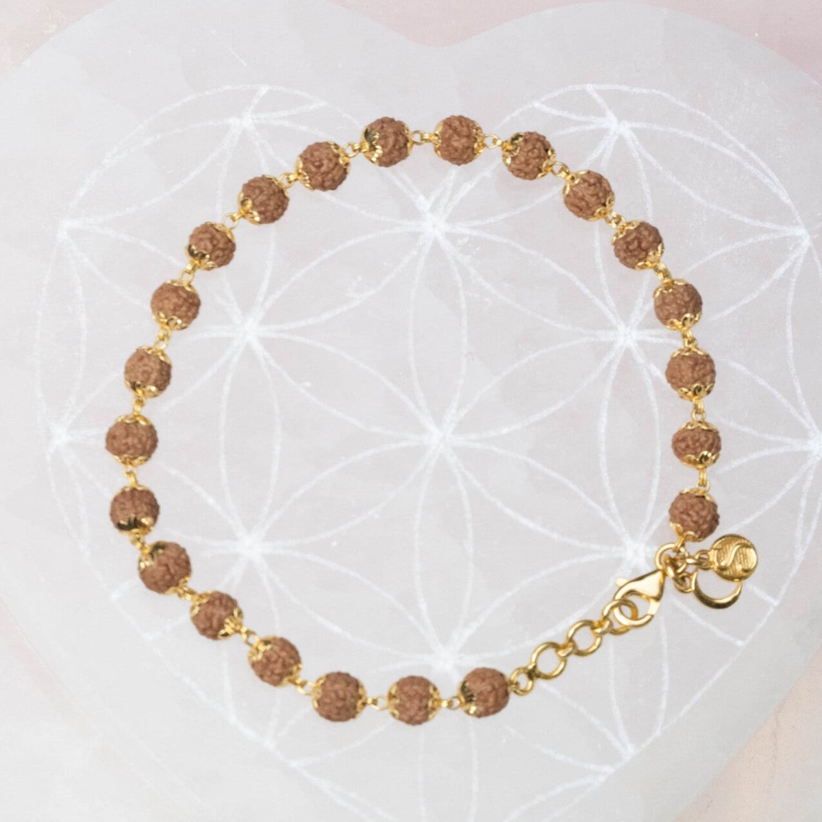 Indian Shiva Rudraksha Gold Beaded Hindu Bracelet – The Colourful Aura
