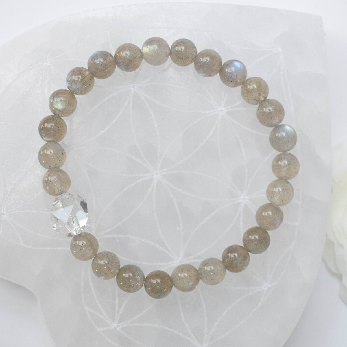 Labradorite Womens bracelet Australia with Herkimer Diamond 